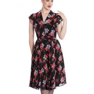 XSmall New Unworn Hell Bunny Rayna Gothic Floral Retro 40s Style Dress ModCloth